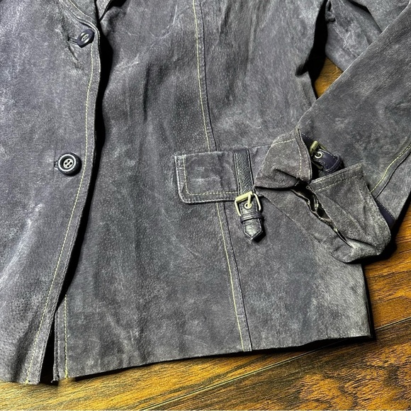 VTG Bradley Bayou Purple Leather Moto Jacket - Picture 4 of 5